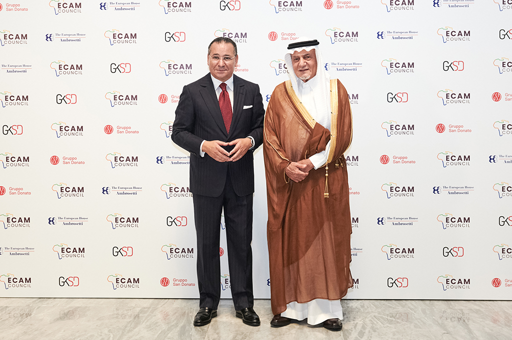 Chairman Kamel Ghribi with HRH Prince Turki Al Faisal Al Saud, Chairman of King Faisal Center for Research and Islamic Studies, Kingdom of Saudi Arabia